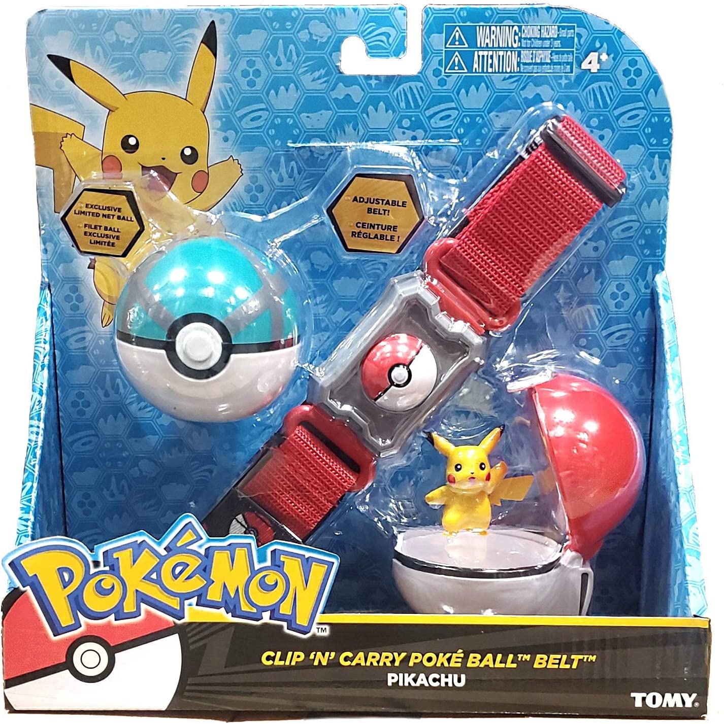 Pokémon Clip and Carry Poké Ball Adjustable Belt with 2-inch Pokemon Figure, Poké Ball, and Additional Poke Ball