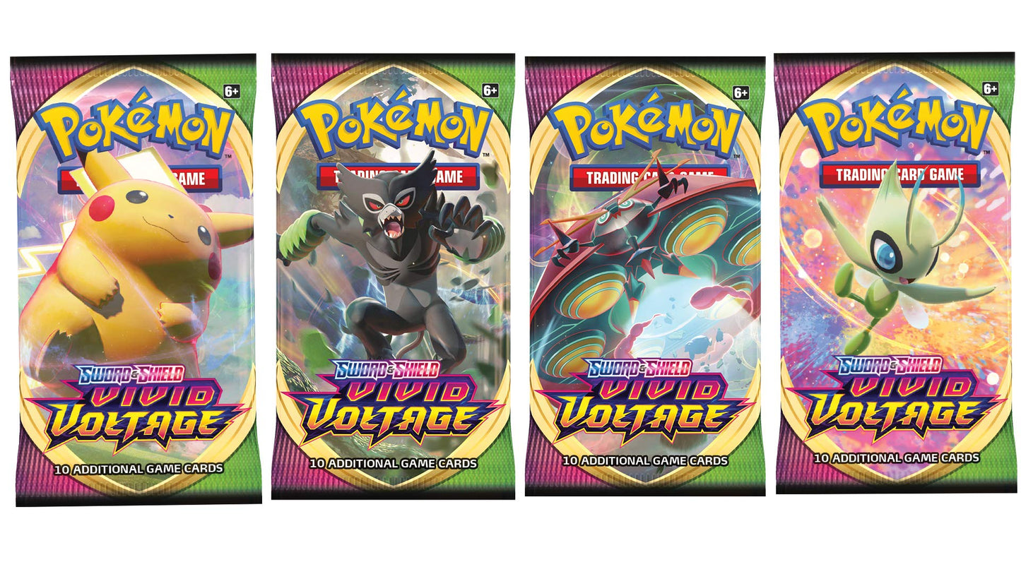 Pokémon TCG: Sword & Shield-Vivid Voltage Sleeved Booster Pack (10 Cards) Random Style Pick (1Count)