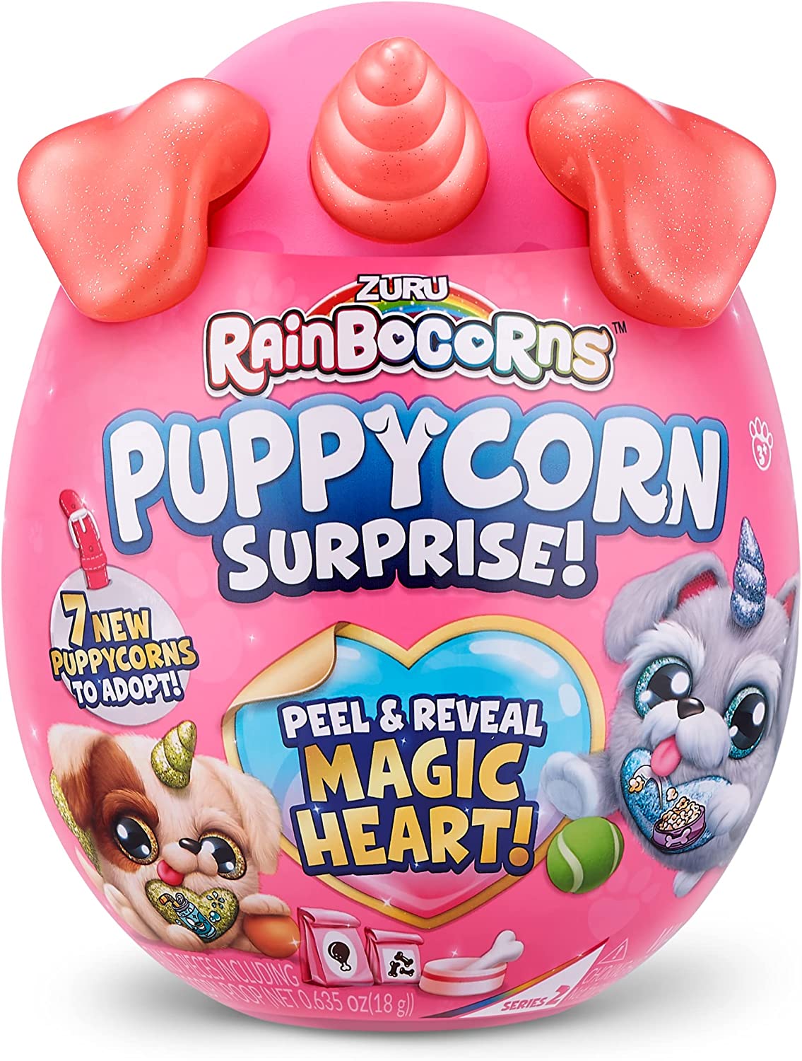 Rainbocorns Sparkle Heart Series 4 Puppycorn Surprise Collectible Dog Plush by ZURU - Style may vary