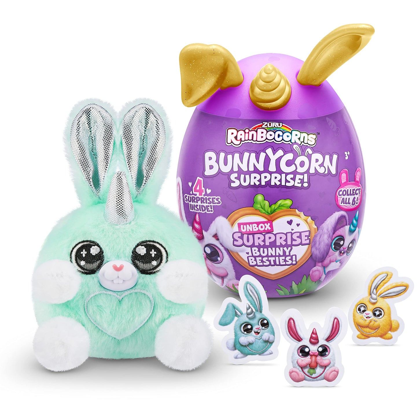 Rainbocorns Bunnycorn Surprise Series 1 Collectible Plush Stuffed Animal by ZURU - Random Color Pick