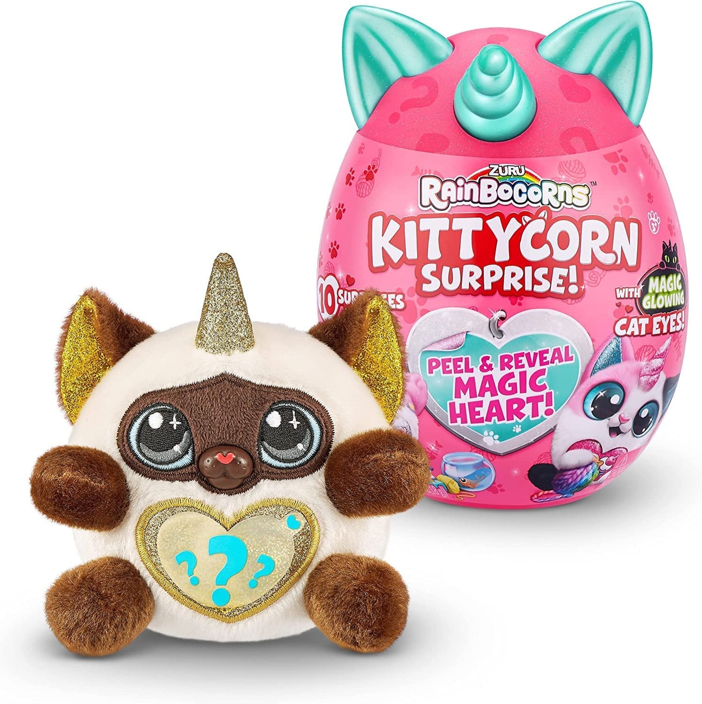 Rainbocorns Kittycorn Surprise Series 1 by ZURU, Collectible Plush Stuffed Animal, Surprise Egg - Random Style Pick