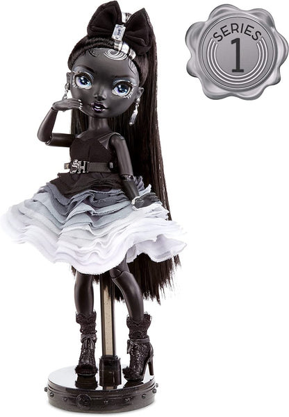 Rainbow High Shadow Series 1 Shanelle Onyx- Grayscale Fashion Doll. 2 Black Designer Outfits to Mix & Match with Accessories