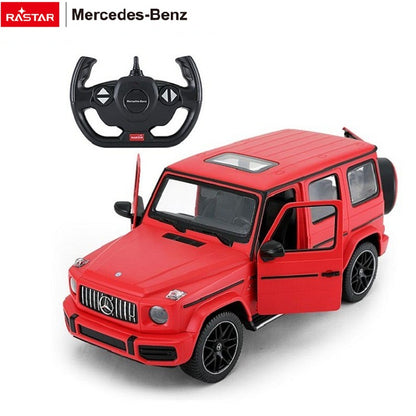 Rastar Off-Road Remote Control Car, 1:14 Mercedes-AMG G63 R/C Off-Roader Toy Car, Doors Open/Working Lights - Red/2.4Ghz