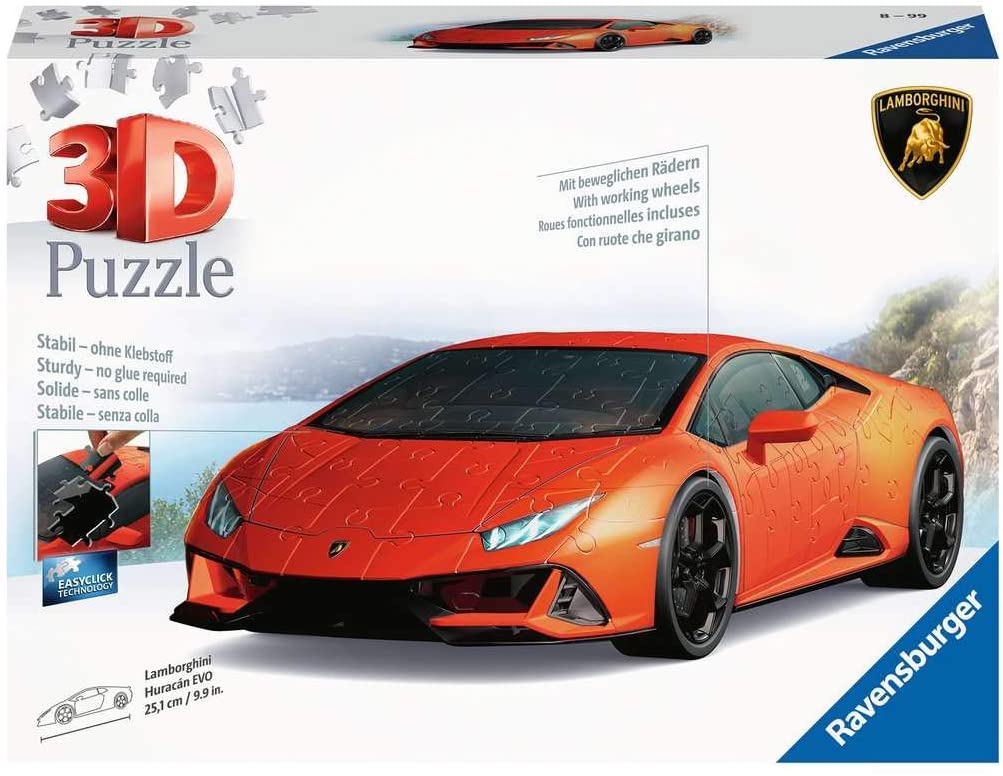 Ravensburger Lamborghini Huracan Evo 140 Piece 3D Puzzle for Families and Adults