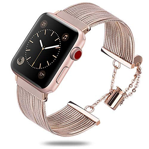 Replacement Fashion Band for Apple Watch 38/40/41mm, 42/44/45mm iWatch Series 8 7 6 5 4 3 2 1 & SE Dressy Bracelet for Women & Girls