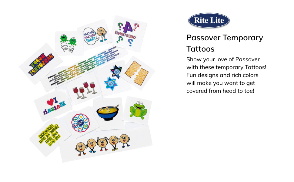 Rite Lite Fun and Colorful Passover Temporary Tattoos