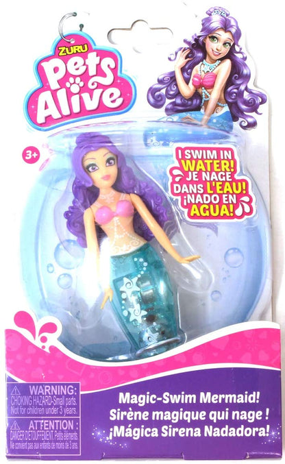 ZURU Robo Pets Alive Magic Swim Mermaid - Madison - Teal with Purple Hair - Pretend Play Mermaid Toy