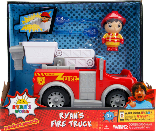 Ryan's World Jada Toys 6 Inch Ryan and Fire Engine Play Vehicle