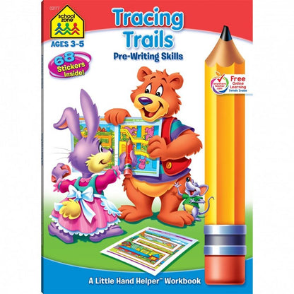 Tracing Trails Pre-Writing Skills Preschool Workbook Feature valuable eye-hand coordination and other pre-writing skills.