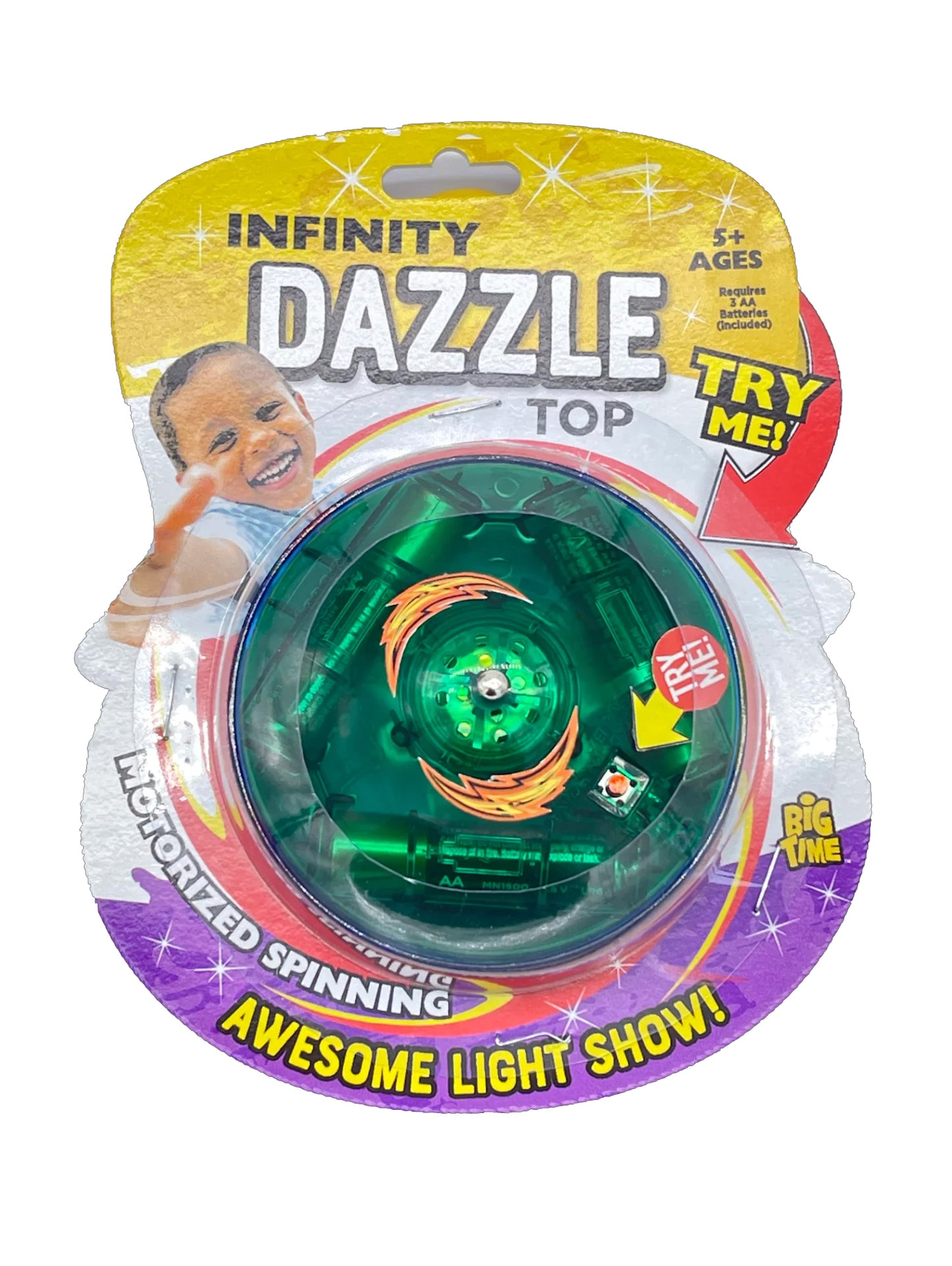 Infinity Dazzle Top Fidget Spinner Toy - LED Lights Spinner Fidget Toys for Adults and Kids (1 Random Color Pick)