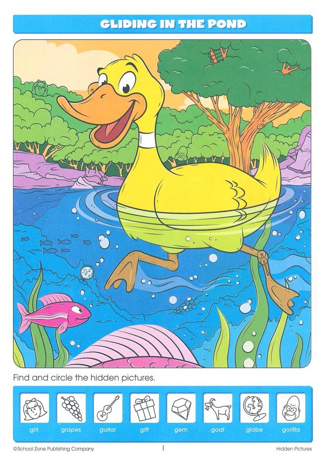 Hidden Pictures Workbook - Ages 5 and Up, Kindergarten, 1st Grade, Alphabet, Vocabulary, Beginning Sounds, Reading, and More