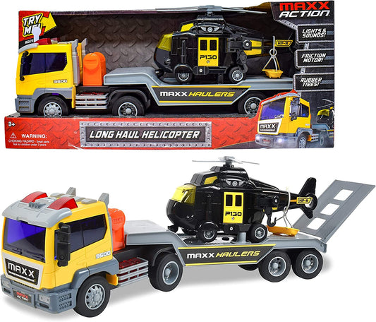 Sunny Days Maxx Action Long Hauler with Helicopter Playset Vehicles