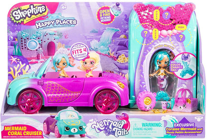 Shopkins Happy Places Mermaid Convertible Vehicle Fun Toy Car, Multicolor