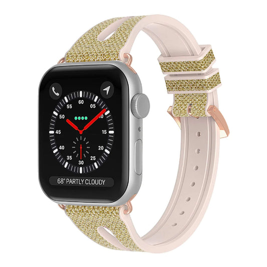 Silicone Shiny Band Compatible with Apple Watch Band 38/40/41mm 42/44/45mm iWatch Strap for Girls Women Series 8 7 6 5 4 3 2 1 SE