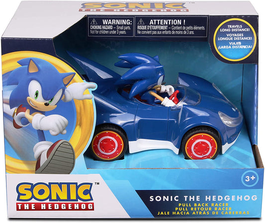 NKOK Sonic The Hedgehog All Stars Racing Car Pull Back Action, Video Game Legend, Speed Star by Tails, No Batteries Required