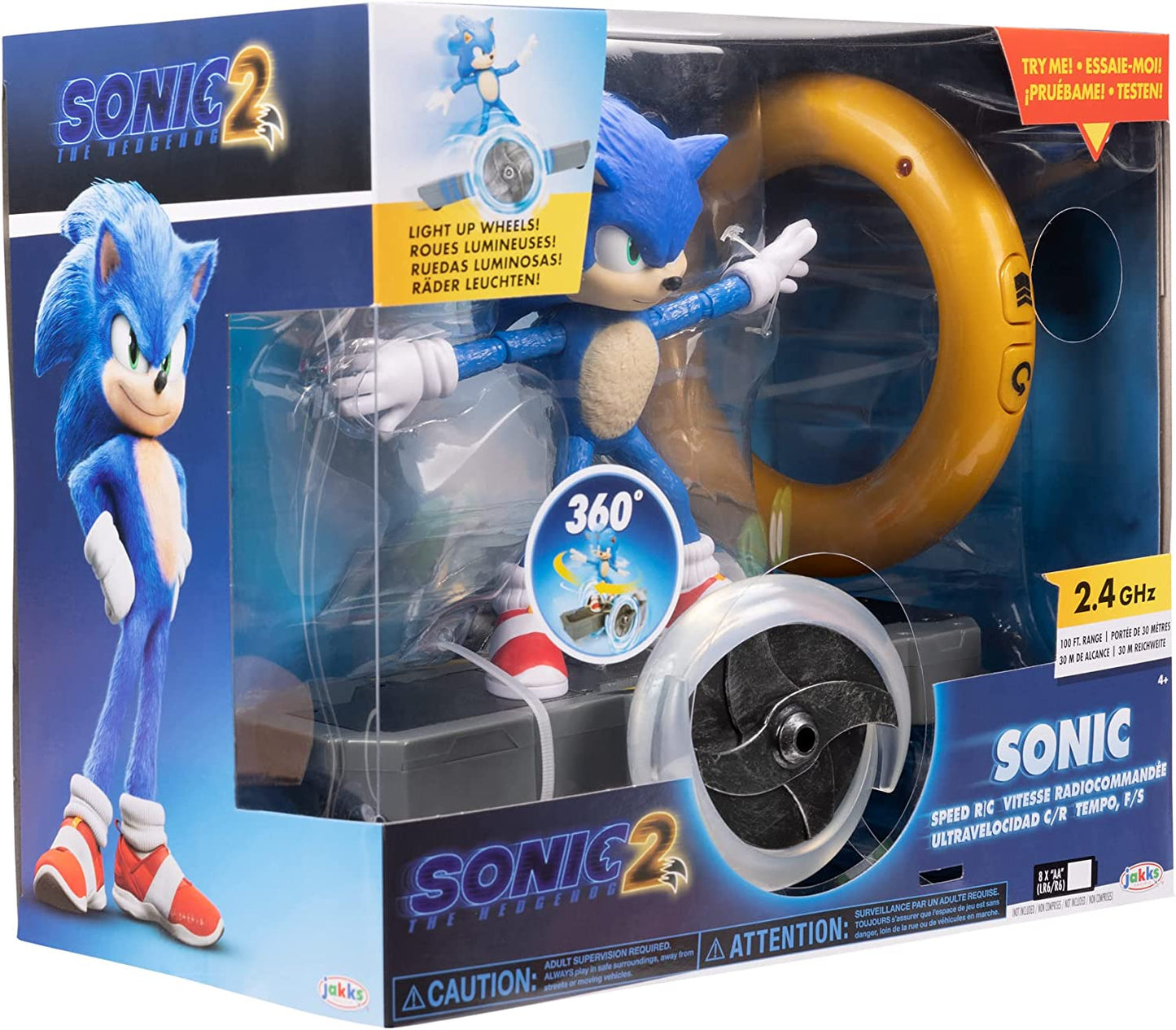 Sonic the Hedgehog Sonic 2 Movie Remote Control Car - Sonic Speed RC Vehicle
