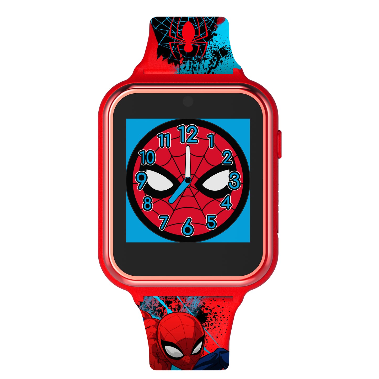 Spiderman iTime Kids Smart Watch - Include: 3 wallpapers, 10 clock faces, step counter, alarm, timer, stopwatch, games, selfie photo & video camera, voice recorder & calculator