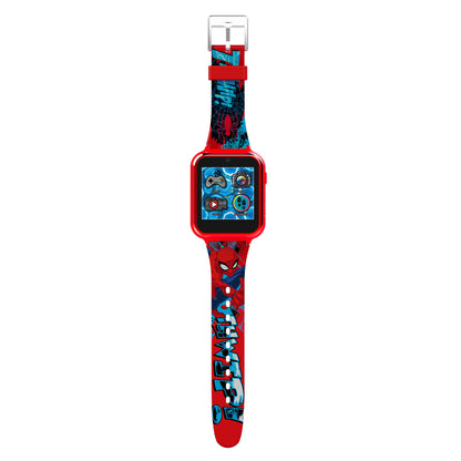 Spiderman iTime Kids Smart Watch - Include: 3 wallpapers, 10 clock faces, step counter, alarm, timer, stopwatch, games, selfie photo & video camera, voice recorder & calculator