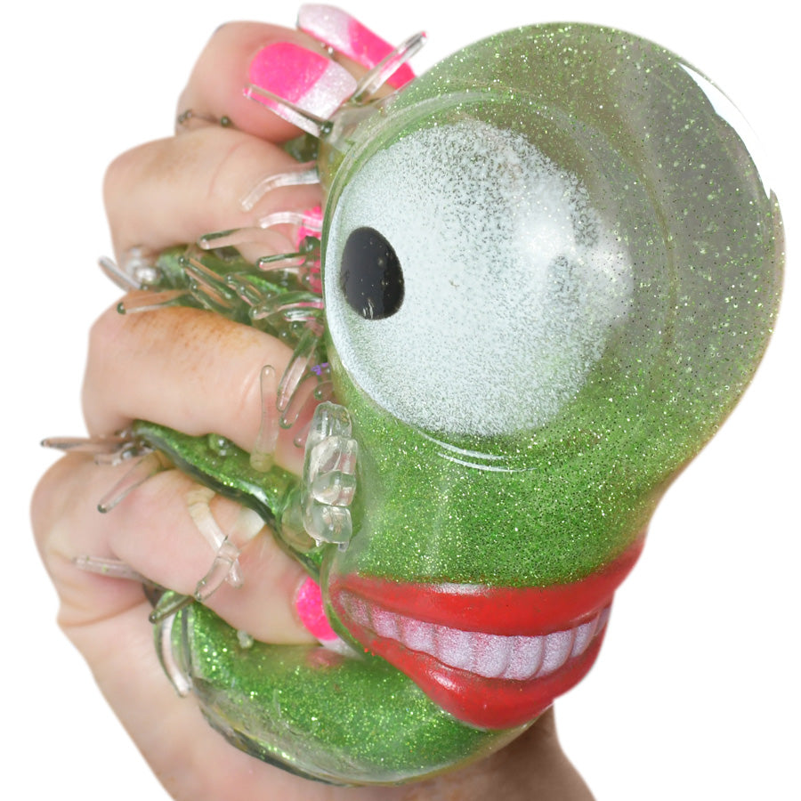 Metallic 4.25in Squeeze Monster with Glitter, Squeezy kids toy - Random Color Pick (1Pcs)