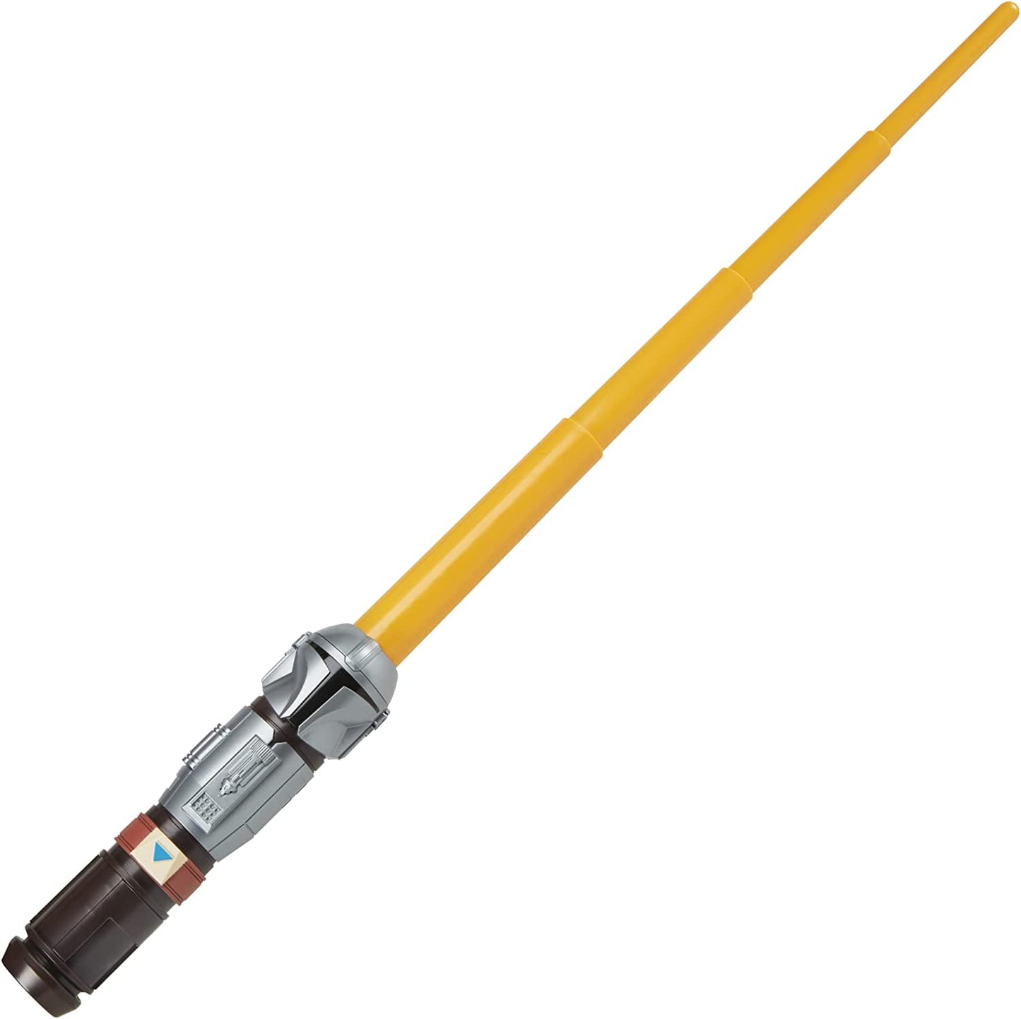Star Wars Lightsaber Squad The Mandalorian Extendable Orange Lightsaber Roleplay Toy for Kids Ages 4 and Up, Multicolored