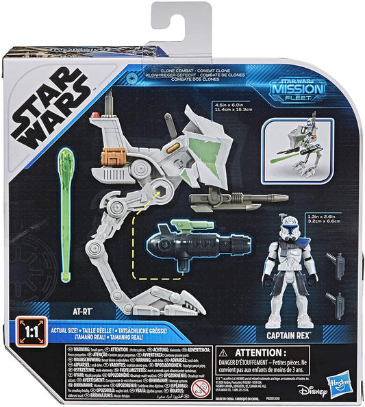 Star Wars Mission Fleet Expedition Class Captain Rex Clone Combat 2.5-Inch-Scale Figure and Vehicle, Toys for Kids Ages 4 and Up