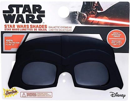 Sun-Staches Kids Sunglasses Officially Licensed Lil' Characters Star Wars Darth Vader, Black, 8"