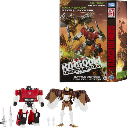TRANSFORMERS Toys Generations Kingdom Battle Across Time Collection Deluxe Class WFC-K42 Sideswipe & Maximal Skywarp, Age 8 and Up