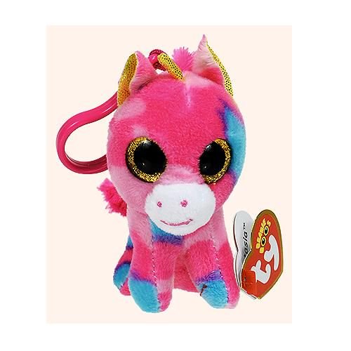 TY Beanie Boos - FANTASIA the Unicorn (Glitter Eyes) (Plastic Key Clip)