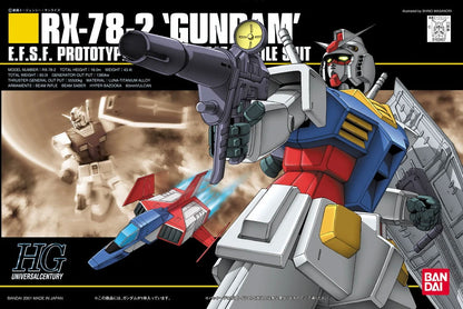 Bandai 1/144 HG RX-78-2 Gundam E.F.S.F Prototype Mobile Suit Model Kit Figure