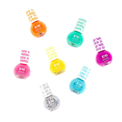 Three Cheers for Girls - Rainbow Bright Nail Polish Days of the Week - Nail Polish Set for Girls & Teens - Includes 7 Colors - Non-Toxic