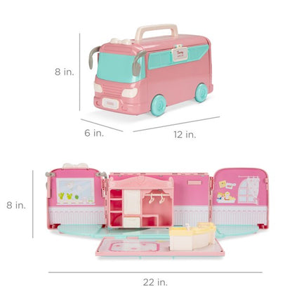Best Choice Products Camper Van Tiny Critters Playset Pretend Play Dollhouse Toy