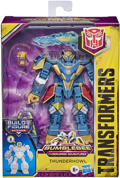 Transformers Bumblebee Cyberverse Adventures Toys Deluxe Class Thunderhowl Action Figure, with Build-A-Figure Piece, 5-inch