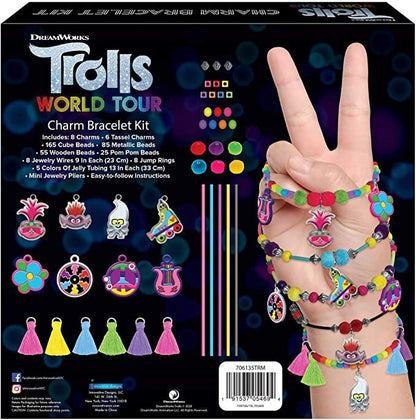 Trolls World Tour Girls Charm Bracelet Making Crafts Set - Makes 8 Bracelets