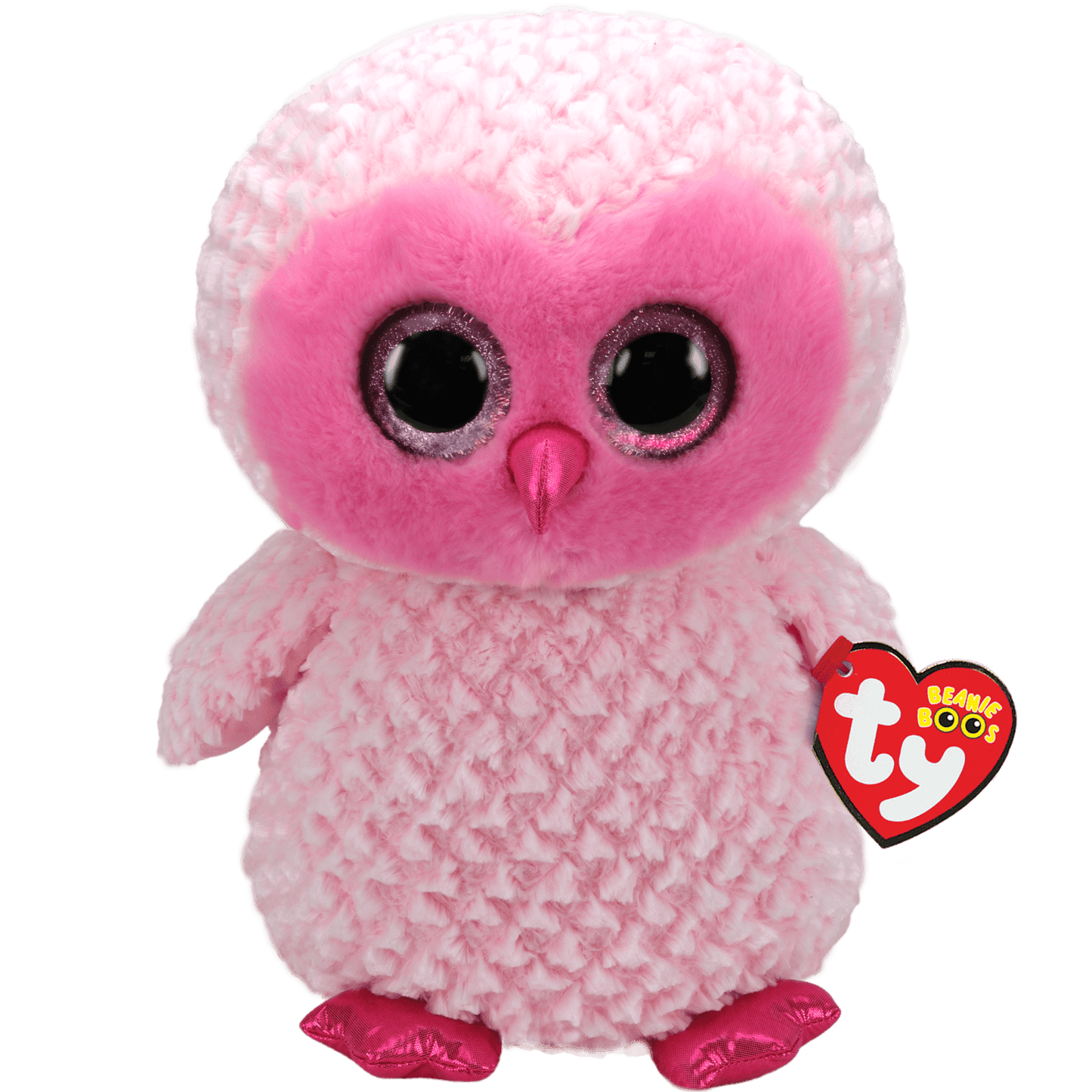 Ty Beanie Boos Twiggy Stuffed Animal Pink Owl - Large Boo Plush Toy, 16 inches