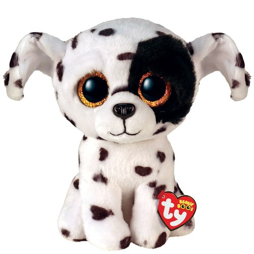 TY Beanie Boos - LUTHER the Spotted Dog Glitter Eyes 6 inch