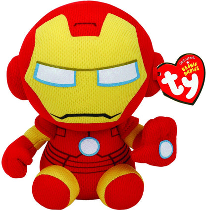 Ty Iron Man Plush Toy - Beanie Baby Stuffed Animal by Marvel Red/Yellow (Reg Size - 6 inches)