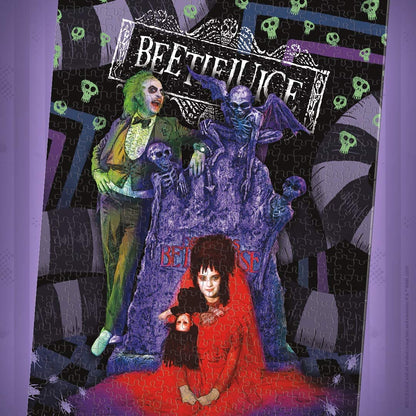 USAOPOLY Beetlejuice Graveyard Wedding 1000 Piece Jigsaw Puzzle | Officially Licensed 1988 Film Beetlejuice Merchandise | Collectible Puzzle Featuring Beetlejuice and Lydia