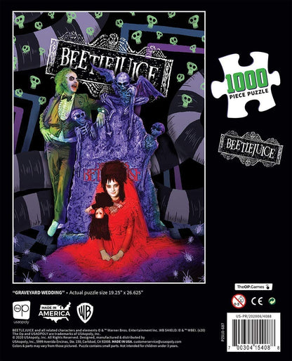 USAOPOLY Beetlejuice Graveyard Wedding 1000 Piece Jigsaw Puzzle | Officially Licensed 1988 Film Beetlejuice Merchandise | Collectible Puzzle Featuring Beetlejuice and Lydia