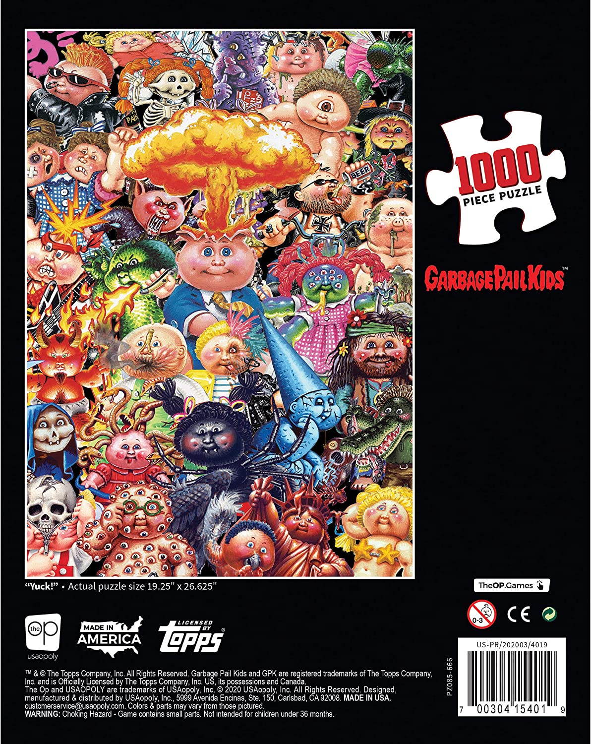 USAOPOLY Garbage Pail Kids Yuck 1000 Piece Jigsaw Puzzle | Collectible Puzzle Featuring Original GPK Favorites