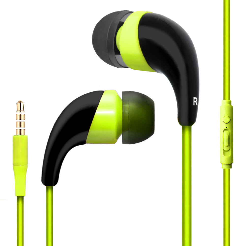 Universal Handsfree Stereo Earphone with Mic 3.5mm (Green or Pink)