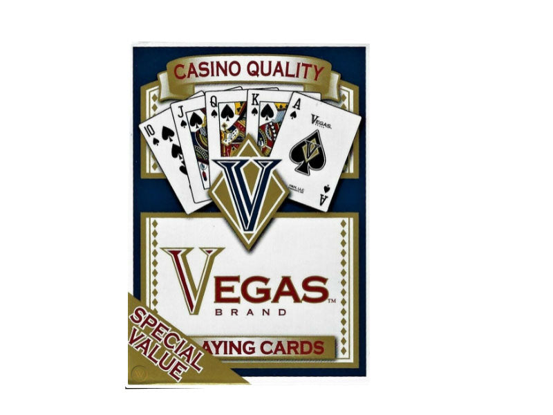 VEGAS BRAND: Casino Quality - Blue & Red Poker Size Card Set