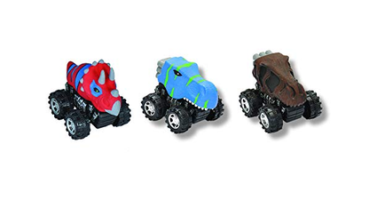Wild Republic 6cm Pack Dinosaur Head Mini Trucks - 3 Pack