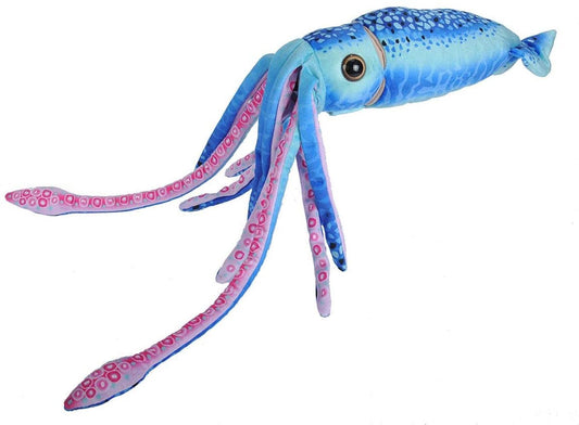 Wild Republic Squid Plush, Stuffed Animal, Plush Toy, Gifts for Kids, Blue/Pink, 22 Inch
