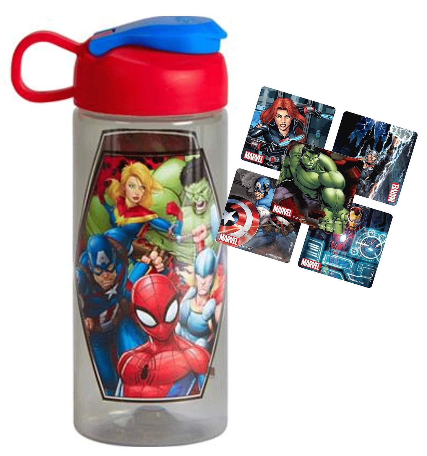 Zak Designs Marvel Universe 16.5oz Sullivan Drinking Bottle - Made of Plastic, Leak-Proof Water Bottle BPA-Free (Random Color Pick)