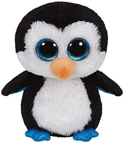 Ty Beanie Boos Waddles Penguin - Icy blue eyes and satiny feathers Penguin 6 inches