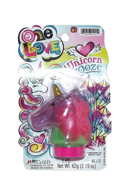 One Love Unicorn Ooze Glittery Gel Head Container, Feature Sparkly Colors and Playful Delight!