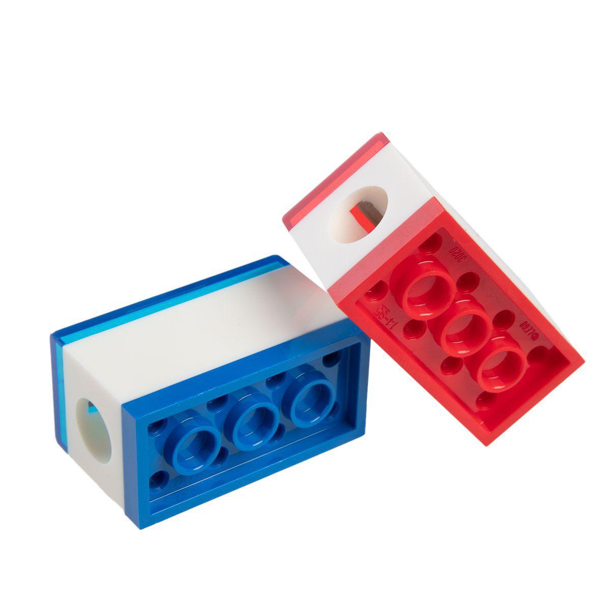 2 Pieces LEGO Pencil Sharpener Set – Stackable With LEGO Toys!