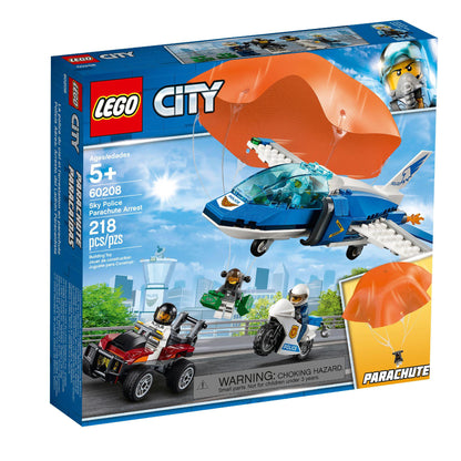 LEGO 60208 City Sky Police Parachute Jet Toy 218 pieces