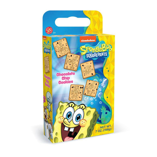 SpongeBob Shaped Chocolate Chip Cookie Cuboid Box 7oz- Kosher Dairy.