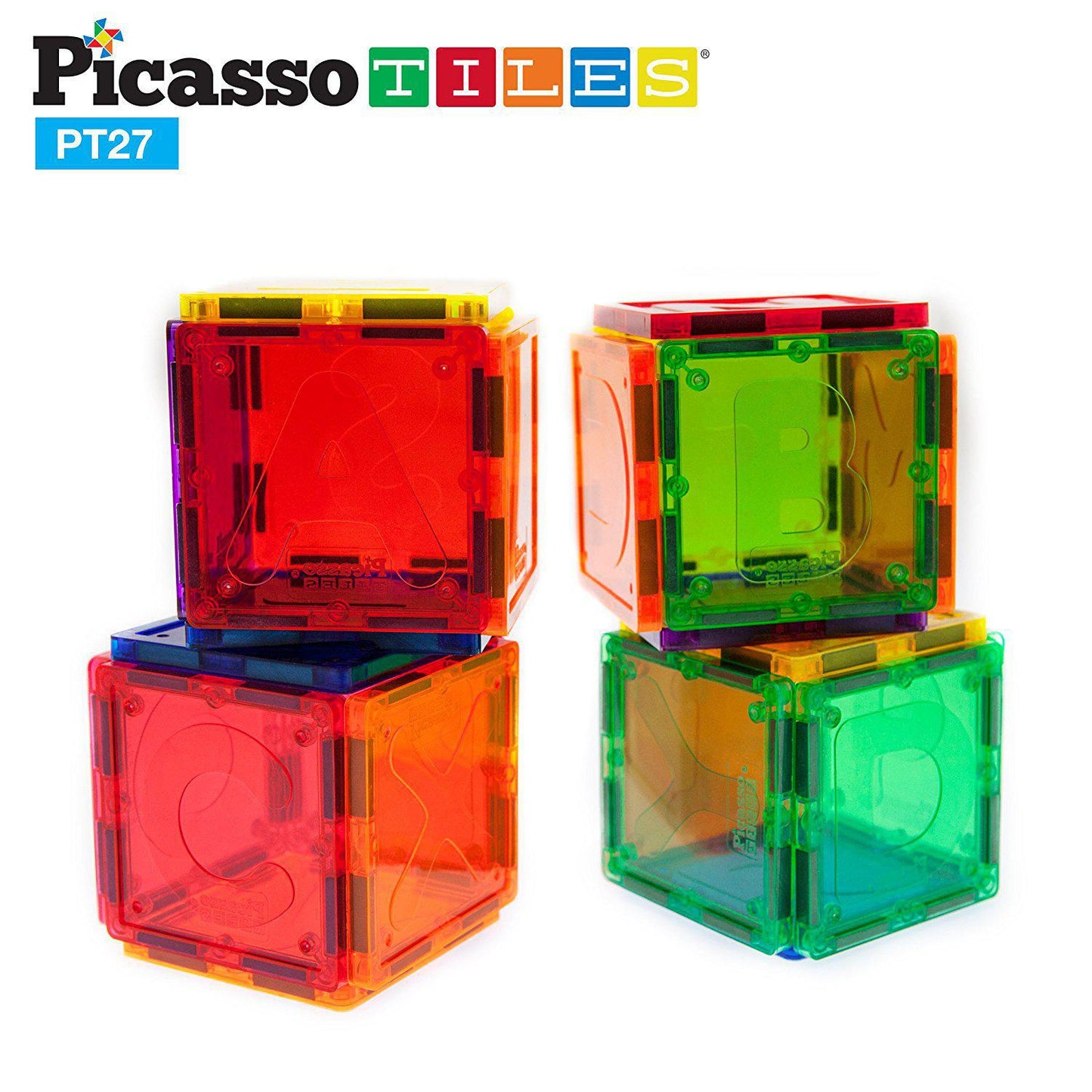 Picasso Tiles Magnetic Building Blocks 27pc Alphabet Magnet Tiles Toy
